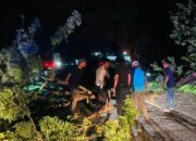 Arus Lalulintas Tersendat, Cepat Tanggap Unit Gakum Satlantas Polres Bima Evakuasi Pohon Tumbang